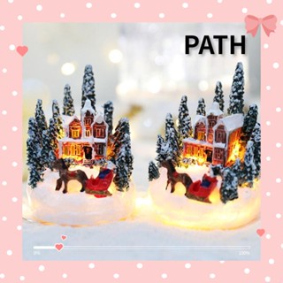 Path บ้านปราสาทเรซิ่นเรืองแสง ขนาดเล็ก หลากสี สําหรับตกแต่งบ้าน คริสต์มาส ปี 2024