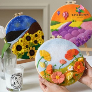 Taylor2pv ชุดปักครอสติช ผ้าขนสัตว์ พร้อมกรอบ สําหรับตกแต่งบ้าน