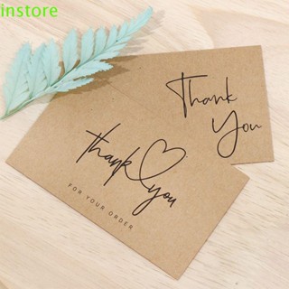 Instore การ์ดของขวัญ ลายแขกธรรมชาติ Thank You สําหรับตกแต่งบรรจุภัณฑ์