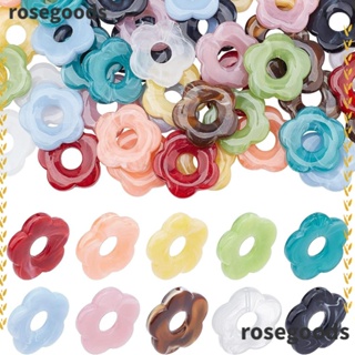 Rosegoods1 ลูกปัดอะคริลิค รูปดอกไม้ 5 กลีบ สําหรับทําเครื่องประดับ สร้อยคอ DIY