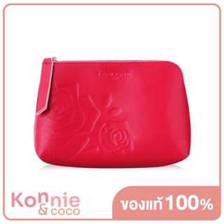 Lancome Leather Cosmetic Bag #Pink ลังโคม กระเป๋าหนังใส่เครื่องสำอางสีชมพูเรียบหรู.