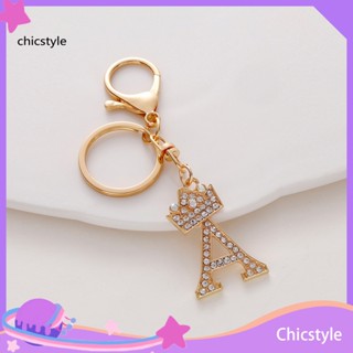 Chicstyle พวงกุญแจ จี้มงกุฎ 7 ตัวอักษร สีทอง แฟชั่น สําหรับผู้หญิง