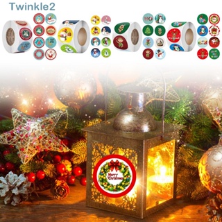 Twinkle สติกเกอร์ซีล ลายซานตาคลอส คริสต์มาส แฮนด์เมด สําหรับติดตกแต่งกล่องของขวัญ 500 ชิ้น