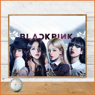 Wilk BLACKPINK DIY LISA Jennie สีชมพูและหมึกผสมสีเติมและตกแต่ง LISA ภาพวาดสีน้ํามันแฮนด์เมด