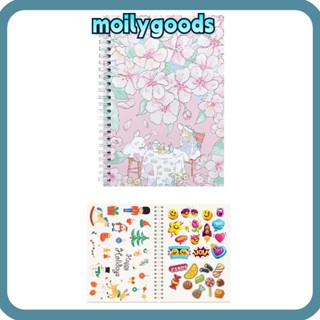 Moilyhd หนังสือจัดระเบียบ หนังสือสติกเกอร์ สีชมพู ใช้ซ้ําได้ ‎วันเกิดเปล่า ‎สติกเกอร์ ทรงสี่เหลี่ยมผืนผ้า สําหรับตกแต่งบ้าน