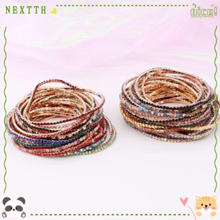 Nextth สร้อยข้อมือ กําไลข้อมือ โลหะ คริสตัล พลอยเทียม สีทอง 2 มม. DIY 5 ชิ้น ต่อล็อต