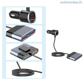 Wu อะแดปเตอร์ชาร์จโทรศัพท์มือถือในรถยนต์ 76W PD3 0 QC3 0 หลายอุปกรณ์ 12-24V USB