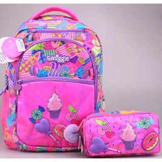 SMIGGLE พร้อมส่ง~ กระเป๋าเป้สะพายหลัง กระเป๋านักเรียน กระเป๋าเครื่องเขียน อเนกประสงค์ สําหรับเด็กผู้หญิง