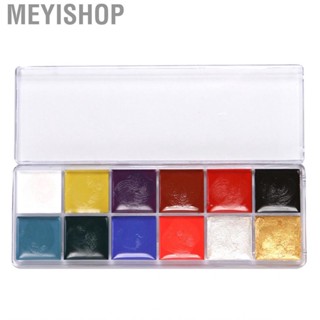 Meyishop Body Painting Palette 12 Colors Refreshing Irritating Free Professional Face Paint for Halloween Dancing Party