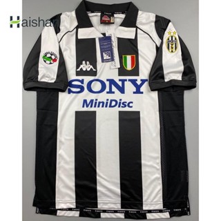 haishan เสื้อบอล ย้อนยุค ยูเวนตุส 1997 เหย้า Retro Juventus Home พร้อมเบอร์ชื่อ ZIDANE DEL PIERO อาร์มกัลโช่ เรโทร 1997-98