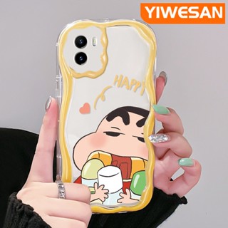 เคสโทรศัพท์มือถือแบบนิ่ม ใส กันกระแทก ลายการ์ตูนชินจัง สีครีม สําหรับ VIVO Y15s Y15a Y01 Y02s