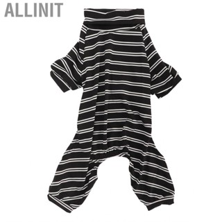 Allinit Dog Sets Striped Pajamas Classic Black White Stripe Lightweight Full Coverage for Puppy dogs costumes H