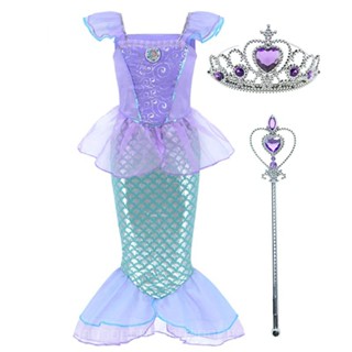 [0717]JHLQ-COS-G European and American Girls Mermaid Princess Dress Frozen Elsa Sleeveless Dress Childrens Costume girl  princess dress  I15Q