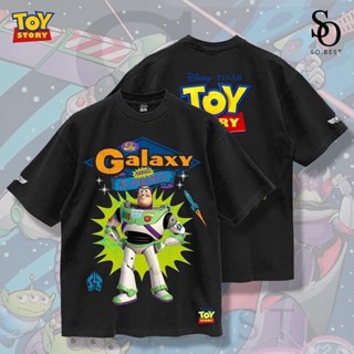 SO.BEST เสื้อยืด Disney Buzz Lightyear Toy story Hiptrack Rare Special Cotton สกรีนหน้า-หลัง ผ้าสีเฟดดำ ลิขสิทธิ์แท้