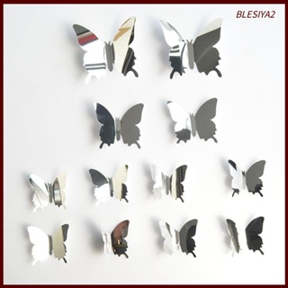 [Blesiya2] สติกเกอร์กระจก ลายผีเสื้อ ลอกออกได้ สําหรับติดตกแต่งผนังบ้าน ประตู เทศกาล งานแต่งงาน ปาร์ตี้ ห้องนอน DIY 12 ชิ้น