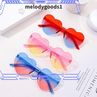 Melodygoods1 แว่นตากันแดด รูปหัวใจ ไล่โทนสี หลากสีสัน