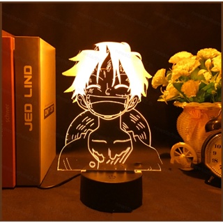 Ns2 โคมไฟ LED รูปการ์ตูนอนิเมะ One Piece 3d ชาร์จ USB สําหรับตกแต่งบ้าน คริสต์มาส