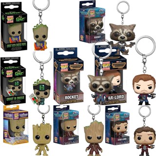 Funko POP พวงกุญแจ ฟิกเกอร์ Guardians of The Galaxy Vol.3 Groot Rocket Raccoon Star Lord สําหรับตกแต่ง