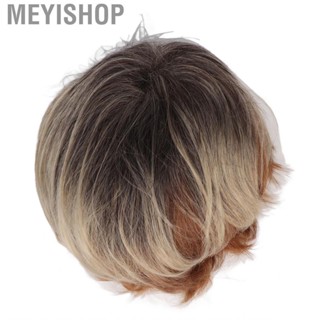 Meyishop Men Short Wig Synthetic Layered Fluffy Heat Resistant Multifunctional Soft EJJ