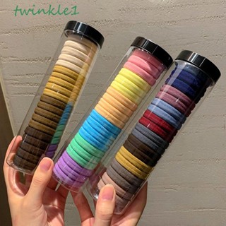 Twinkle1 ยางมัดผมหางม้าน่ารัก ไร้รอยต่อ สีพื้น สําหรับผู้หญิง 5 20 ชิ้น