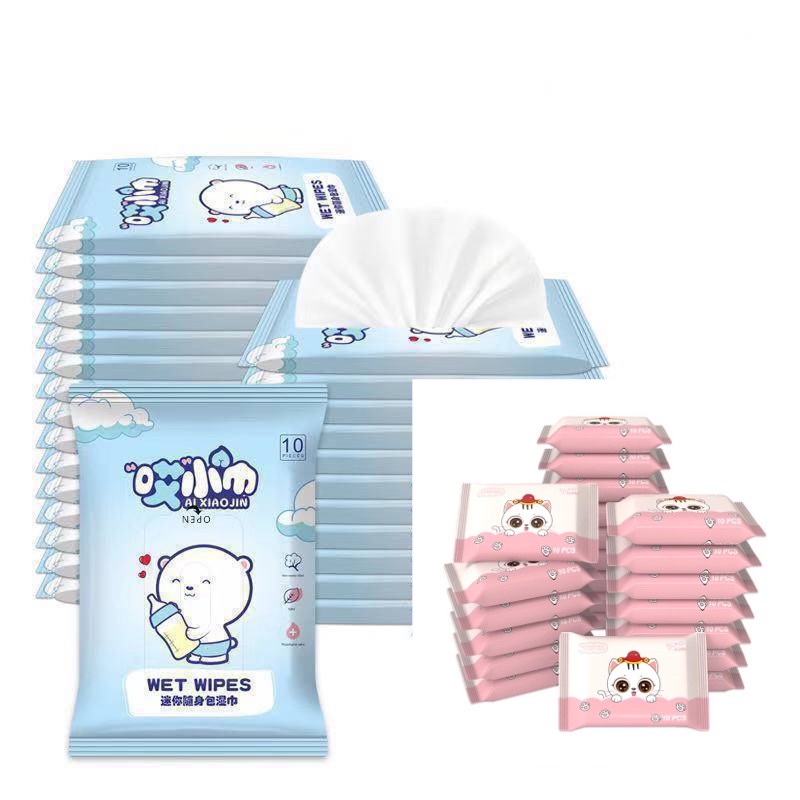 ทิชชู่เปียก  [1 ห่อ] [10 แผ่น/ห่อ] เช็ดชู่เปียก แผ่นทำความสะอาด สูตรอ่อนโยน ทิชชู่เปียกเด็กXP643