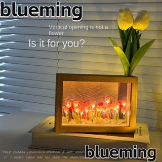 Blueming2 โคมไฟ LED รูปดอกทิวลิปน่ารัก แฮนด์เมด ใช้แบตเตอรี่ สําหรับตกแต่งห้อง วันวาเลนไทน์ DIY