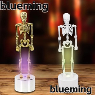 Blueming2 โคมไฟตั้งโต๊ะ พลาสติก ลายกะโหลก โครงกระดูก สีทอง และสีขาว สําหรับตกแต่ง