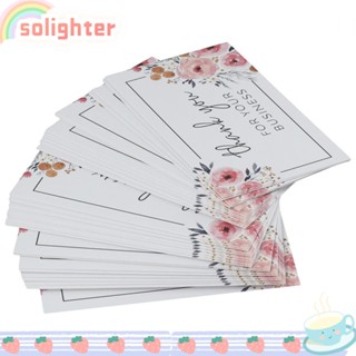 SOLIGHTER ป้ายฉลาก Thank You For Your Order ขนาดเล็ก ลายดอกไม้ เหมาะกับของขวัญ สําหรับร้านค้า