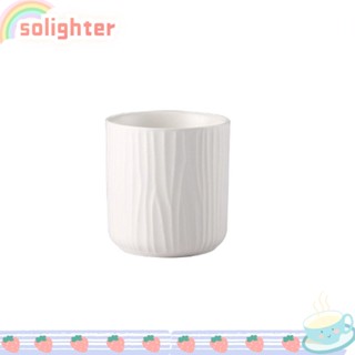 Solighter กล่องเซรามิค สีขาว สําหรับใส่จัดเก็บดินสอ รีโมตคอนโทรล