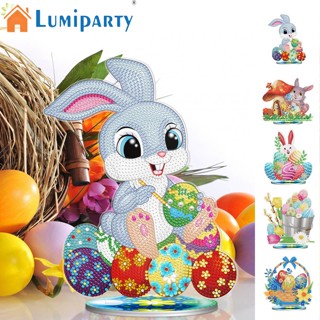 Lumiparty ชุดงานจิตรกรรมเม็ดบีด ทรงเพชร 5d รูปกระต่ายอีสเตอร์ ไข่ แฮนด์เมด สําหรับตกแต่งบ้าน