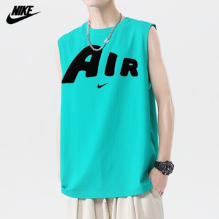 Nike แท้ 100% เสื้อกล้ามลําลอง พิมพ์ลายกราฟฟิติโลโก้ตัวอักษร แฟชั่นสําหรับผู้ชาย เหมาะกับการเล่นกีฬา