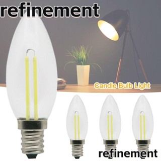 Refinement หลอดไฟคริสตัล LED E12 E14 C22T สีขาวอบอุ่น สําหรับตกแต่งบ้าน