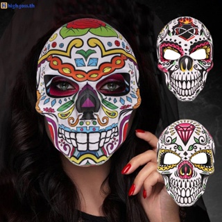 คลาสสิกเม็กซิกัน Day Of The Dead Mask หน้ากากฮาโลวีน Skull พิมพ์หน้ากากเทศกาลฮาโลวีนเครื่องแต่งกาย PROP สำหรับผู้ชายผู้หญิง highgoss.th