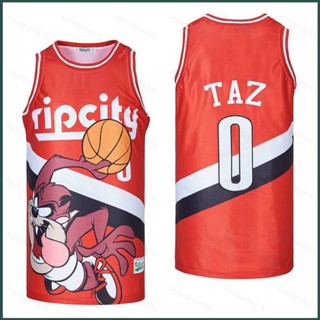 เสื้อกีฬาบาสเก็ตบอล SY3 No.0 Ripcity Taz Red Jersey พลัสไซซ์ สําหรับผู้ชาย และผู้หญิง YS3