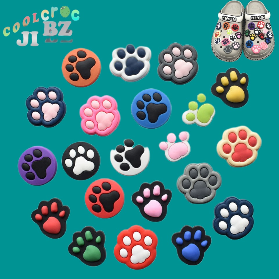 Jibbitz อุปกรณ์เสริม สายรัดข้อมือ PVC แบบนิ่ม พิมพ์ลายกรงเล็บดอกไม้ สําหรับตกแต่งรองเท้า Crocs