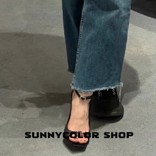 SUNNYCOLOR รองเท้าส้นสูง รองเท้าแตะ รองเท้าส้นสูงผู้หญิง 2023 ใหม่ B94G0LW 36Z230909