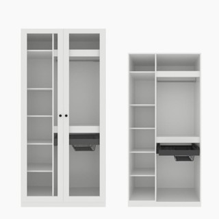 SB Design Square ตู้เสื้อผ้าบานเปิด รุ่น Fit In สีขาว (100x59x210 ซม.) แบรนด์ KONCEPT FURNITURE