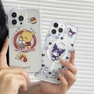 เคสโทรศัพท์มือถือเจลใส แบบนิ่ม ลายการ์ตูนหมีพูห์ กันกระแทก สําหรับ IPhone 11 12 13 14 Pro Max