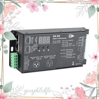 อะไหล่ตัวควบคุมถอดรหัส 4CH D4-XE DMX PWM หรี่ไฟได้ 12V-36V หน้าจอดิจิทัล 2000Hz 500HZ สําหรับไฟ RGB LED