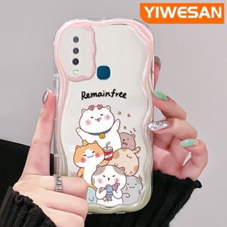 เคสโทรศัพท์มือถือแบบนิ่ม ใส กันกระแทก ลายการ์ตูนแมว สําหรับ VIVO Y12 Y15 Y17 Y12i Y3 Y3s 2020