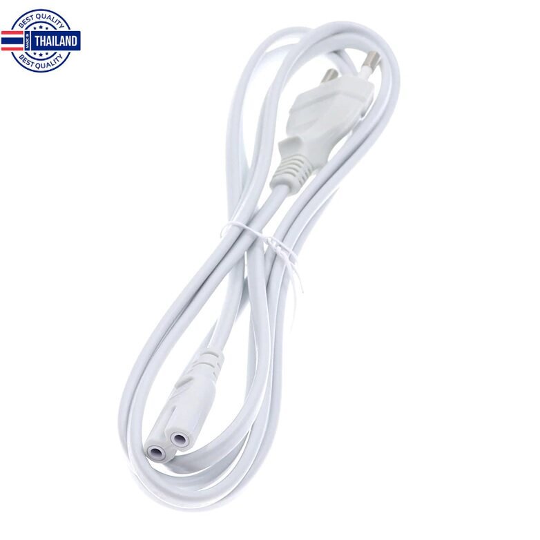 สายไฟ AC แ 2 รู สีขาว ยาว 1.5 เมตร  1.5M 2-Prong Port AC Power Cord Cable For Mac Mini Router for ap
