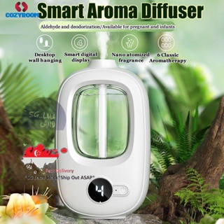 เครื่องกระจายกลิ่นหอมอัตโนมัติ Home Air Freshener ห้องน้ำเครื่องจ่ายน้ำมันหอมระเหยอโรมาเทอราพีแบบชาร์จไฟได้จอแสดงผลดิจิตอลซินเธีย