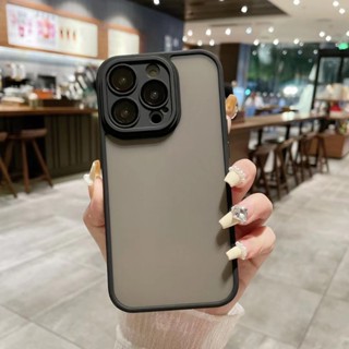 เคสโทรศัพท์มือถือ แบบกึ่งโปร่งใส เนื้อแมตต์ กันกระแทก สําหรับ IPhone 15 15 Pro 15 Max 13 Promax 13 14 Promax 11 12 Pro Max