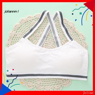 [JM] Bandeau Crisscross แผ่นกําจัดหลัง ลวดฟรี เสื้อกั๊กนักเรียน บาง สไตล์สปอร์ต สีพื้น Bralette
