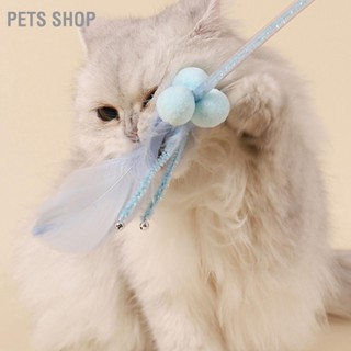 Pets Shop 3 ชิ้น Cat Teaser Wand Interactive Feather ของเล่น Bell สำหรับแมวแมวเล่น