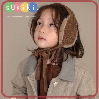 Sukiki ที่ปิดหูกันหนาว ผ้าถักหนา ให้ความอบอุ่น สําหรับกลางแจ้ง