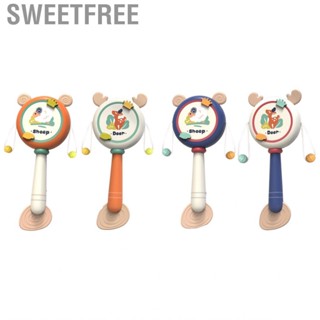 Sweetfree Shaking Drum Toy  Silicone Cute Cartoon Pattern Rattle for Baby Preschool