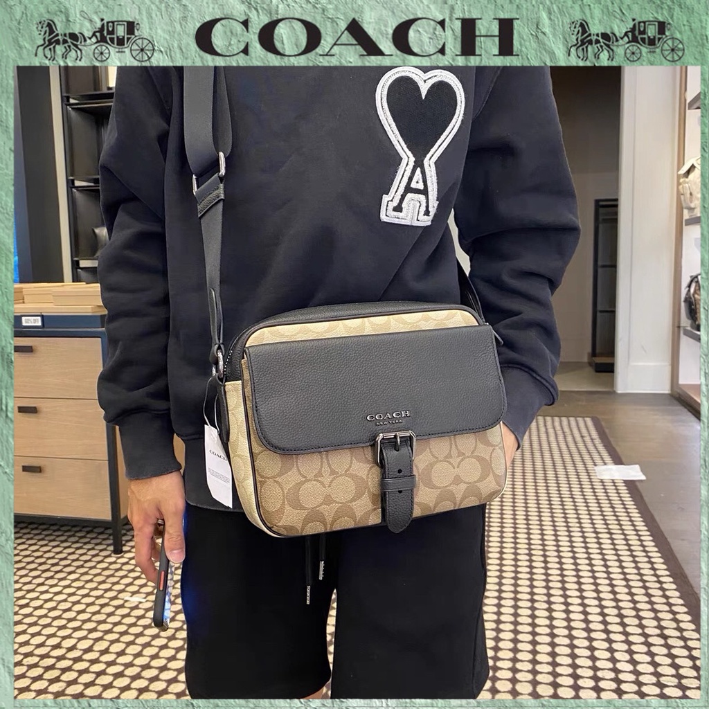 【Coach】Crossbody Bag Single Shoulder Bag C6080 (กระเป๋าสะพายข้าง)กระเป๋าผู้ชาย