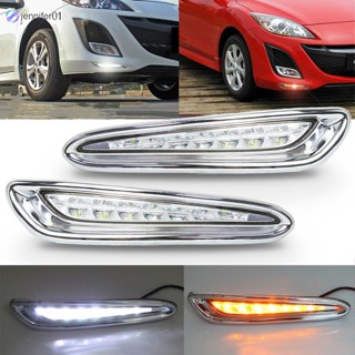 Jen ไฟตัดหมอกเดย์ไลท์ Led 6000k-6700k Dc 12v สําหรับ Mazda 3 Axela 2010-2013 1 คู่