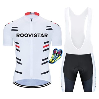 Roovistar ชุดเสื้อแขนสั้น กางเกงขาสั้น ความหนาแน่นสูง เหมาะกับการขี่จักรยาน สําหรับผู้ชาย